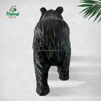 Offre Spéciale – Figurine d'ours noir en bois sculpté, simulation réaliste, pour décoration intérieure et jouets