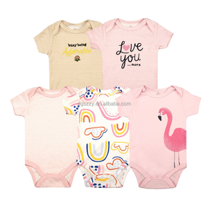 5 <b>Pcs</b> for Newborn Baby Romper Set Infant Toddler Jumpsuit 0-24 Months Cartoon Onesie Cotton Summer Short Snap Button - Product Image 1