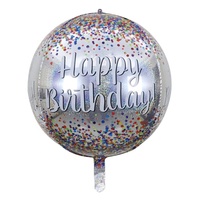 Ballons en aluminium métallique 4d de 22 pouces, sphère dégradée, arc-en-ciel, pour la décoration de fête d'anniversaire, vente en gros
