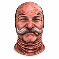 Masque de ski drôle pour homme âgé, masque facial réaliste imprimé en 3D, cagoule intégrale thermique d'hiver pour activités de plein air, vente en gros