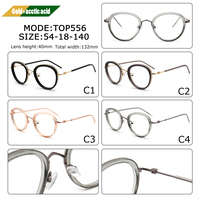 TOP556 Montura de gafas de acetato de oro ovalado de moda, gafas ópticas Retro, gafas graduadas para miopía de colores, gafas de diseñador
