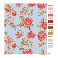 Red Rose Print Floral Satin Fabric, Pure Cotton Garments