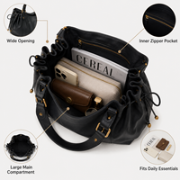 Sac bandoulière en cuir PU avec logo personnalisé, sac fourre-tout rétro bowling grande capacité, sac sous le bras pour femme, idéal pour le travail, le shopping et les voyages