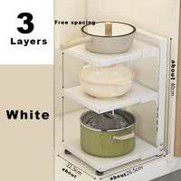 Étagère de rangement de cuisine multifonctionnelle autoportante en acier au carbone à 5 niveaux, non pliable, pour placard sous évier, moderne