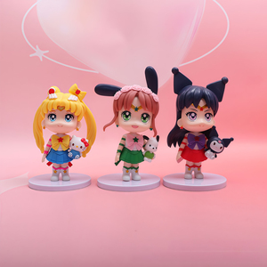 Set di 6 Action Figure <span class=keywords><strong>Anime</strong></span> Sailor Moon da 9-11CM, Decorazione Cartoon per Bambini - Product Image 3