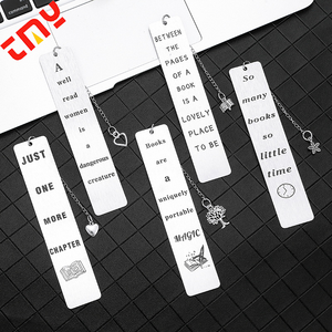 Gepersonaliseerde Rechthoek Graveerbaar Één Zijde Goud Blanco Stalen Metalen Bladwijzer Blanks Met Op Maat Gedrukt Logo - Product Image 2