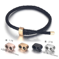 Embout de bracelet à deux trous en acier inoxydable Accessoires de bricolage Fabrication de bracelet Cordon en nylon Paracord Corde nautique Double extrémités de cordon