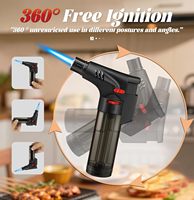 Encendedor de Antorcha Recargable, Mini Encendedor de Plástico para PC, Recargable, Resistente al Viento, Encendido por Botón, para Velas, Chimeneas, Parrillas, Negro, Logotipo Personalizado, USB