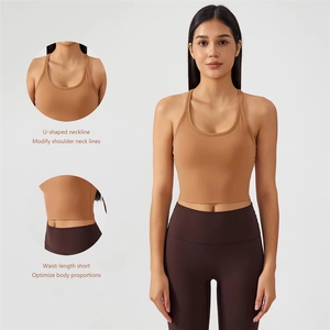 Nuovo Arrivo Top Yoga a Compressione da Donna, Top Corto Slim con Spalline per Fitness - Product Image 4
