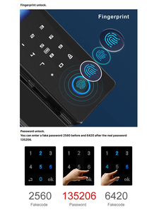Tuya and TTlock <b>Smart</b> Glass Door <b>Lock</b> NFC Unlock Home Office Aluminum Alloy WiFi Cloud Data Storage Wood Door - Product Image 2