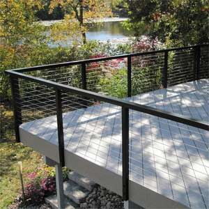 Rampes de câble <span class=keywords><strong>en</strong></span> acier inoxydable robustes pour terrasse, porche et patio, garde-corps d'extérieur résistant aux intempéries d'aspect moderne - Product Image 5