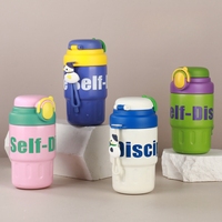 Termo de Acero Inoxidable Md224 para Niñas, 450 ml, Lindas Botellas de Agua con Dibujos Animados para Bebés y Niños, Taza Escolar Portátil para Niños