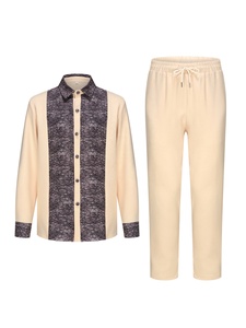 Nouveau Kaftan Homme Musulman Élégant 2025, Ensemble Deux Pièces <span class=keywords><strong>Agbada</strong></span> : Veste et Pantalon de Mariage Style Ethnique Africain - Product Image 4