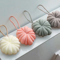 Éponge de Douche Exfoliante en Maille Citrouille, Boules de Bain, Pompon de Douche, Luffa, Éponge Corporelle, Luffa, Serviette Domestique