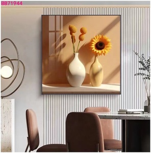 Kích thước lớn đương đại Vẽ tay hình ảnh trừu tượng lá vàng bức tranh sơn dầu trên vải phòng ngủ trang trí nội thất với khung - Product Image 4