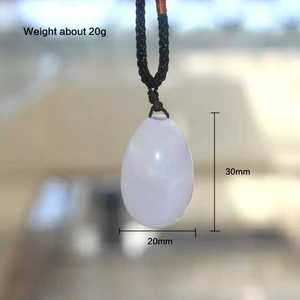 Colgante de Huevo de Jade Blanco Natural, Gema Tallada Ovalada, Adorno de Piedra Pulida, Artesanía de Cristal para Regalo - Product Image 1