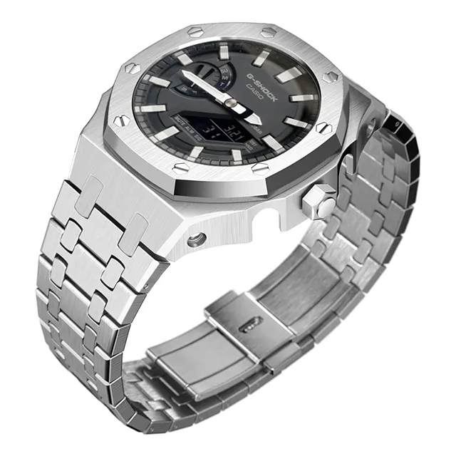 Edelstahl zubehör Luxus armband Third Generation Uhr Metall gehäuse G Shock Ga2100 Gshock Uhren armband für Ga2100 Casio