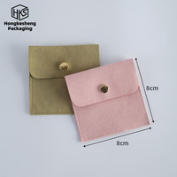 Pochette à bijoux à bouton pression, pochette à bijoux en microfibre, pochette cadeau personnalisée pour bijoux, pochette en microfibre pour bague, collier, bracelet