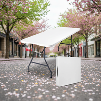 Table pliante rectangulaire moderne en fer blanc portable pour le camping, les mariages et les événements en plein air