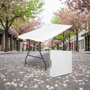 Table pliante rectangulaire moderne en fer blanc portable pour le camping, les mariages et les événements en plein air - Product Image 3