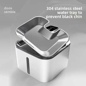Fuente de agua inalámbrica para gatos, dispensador de agua de Metal recargable para mascotas de acero inoxidable, filtro de repuesto para perros - Product Image 3