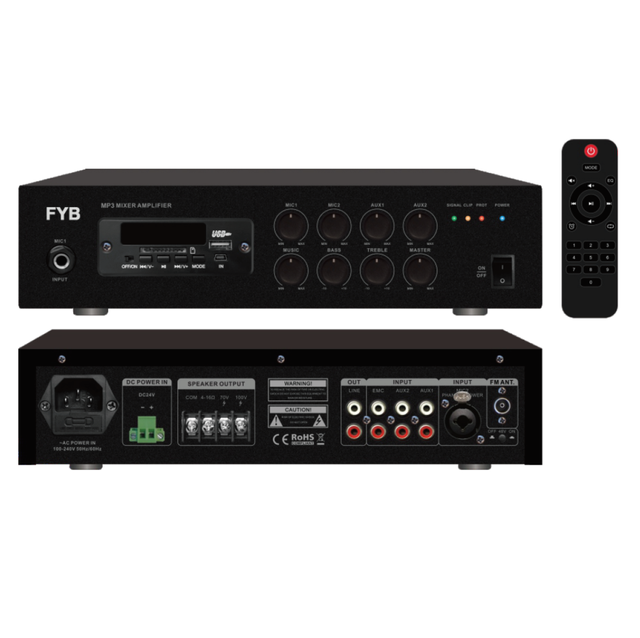 Mixer Amplifier Stands Out with Its High-fidelity Sound Mixing Delivering clear and Balanced Audio Easy to Install Conference