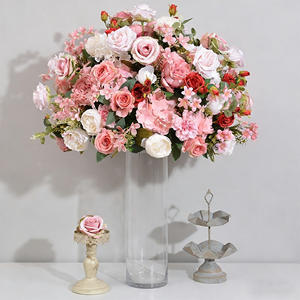 Fleurs et plantes décoratives, ornements de table pour événements de mariage, boules de fleurs en rayonne, <span class=keywords><strong>articles</strong></span> décoratifs de mariage - Product Image 2