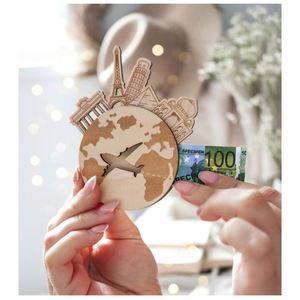 Wholesale Multiple Shapes Engraved Wedding Car Money <b>Clip</b>-Holds Notes Handcrafted Wooden for Weddings Unique Crafts - Product Image 2