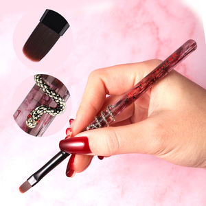 Vente en gros de pinceaux de manucure en gel UV de luxe, stylo serti au design unique avec manche transparent en nylon pour manucure et peinture - Product Image 2