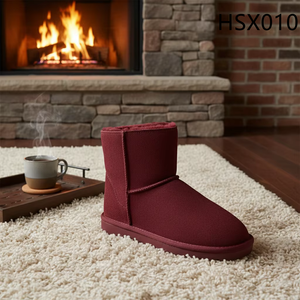 HY,Korea Style Round Toe <strong>Dark</strong> <strong>Brown</strong> Keep Warm Lady Boots Damp-proof TPR Outsole Middle Tube Fashion Hua Singh Snow Boots HSX006 - Product Image 6