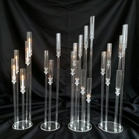 Candélabre LED moderne en acrylique fait main, centre de table de mariage, décoration romantique de Noël pour la maison