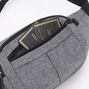 <b>Men's</b> Waist Bag Canvas Sport Running Fanny Pack Gray Waterproof Everyday Use - Product Image 2