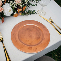 Assiette de Présentation Élégante à Motif Végétal Classique Personnalisé, en Plastique Lisse pour Décoration de Table de Fête