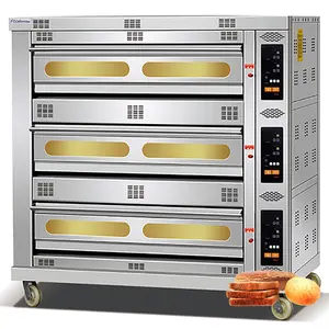 Bakery 3 Deck 9 Tray Electric Deck Oven Commercial Bread Pizza Cake Making Machine