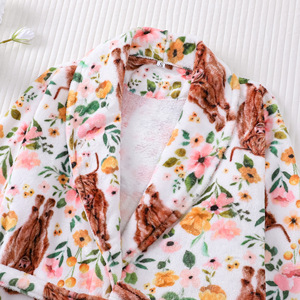 Vendita all'Ingrosso di Vestaglie in Flanella Personalizzate per Donne, Pigiama Termico Invernale, <span class=keywords><strong>Camicia</strong></span> <span class=keywords><strong>da</strong></span> <span class=keywords><strong>Notte</strong></span> a Maniche Lunghe <span class=keywords><strong>con</strong></span> Stampa Western e Cintura - Product Image 2