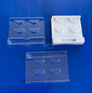 Personalizado plástico transparente retângulo cílios pet cosméticos bandeja garra blister pack inserção interna para pet cosméticos beleza - Product Image 1