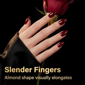 Faux ongles à presser en acrylique de haute qualité, style français, avec logo personnalisé et colle, pour les soirées et les trajets quotidiens - Product Image 1