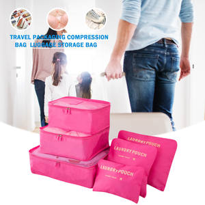 Sacs de rangement pliables de voyage, sacs de rangement, ensemble d'emballage de <span class=keywords><strong>valise</strong></span>, étuis de rangement, organisateur de bagages Portable, pochette de rangement pour vêtements 6 pièces - Product Image 3