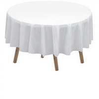 Nappe ronde personnalisée Haushead 90R en polyester tissé blanc, noir, ivoire pour banquet, fête, mariage, usage domestique et extérieur