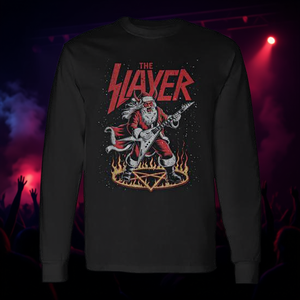 Camiseta de manga larga navideña The Slayer Santa Heavy Rock, unisex, cuello redondo, para adultos, promocional - Product Image 3