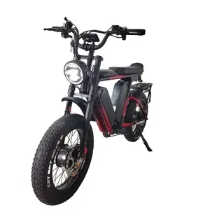 20 "X4.0 tekerlek 52V çift piller elektrikli bisiklet 22Ah * 2 çift motor 1000W * 2 tam süspansiyon yağ fren elektrikli kalın tekerlek bisiklet