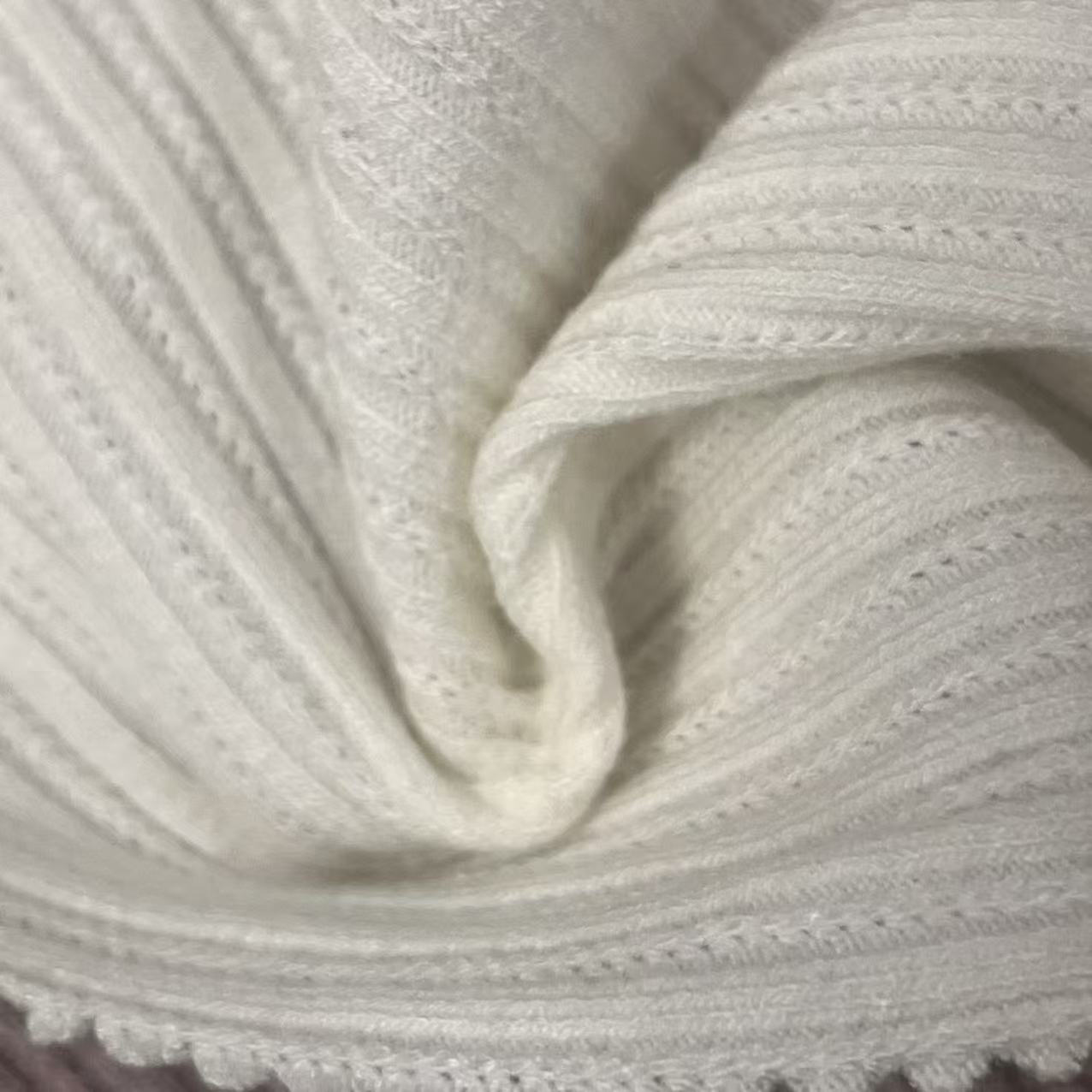 360GSM Rib Jacquard Breathable Eco-Friendly Cashmere Feel Fabric-50% Rayon 25% Poly 20% Nylon 5% Spandex Knit for Dress Lingerie
