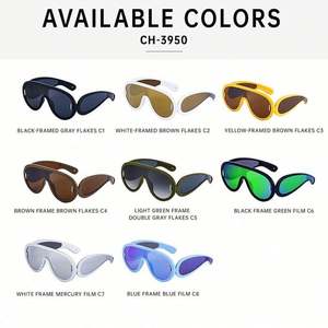 Lunettes de soleil surdimensionnées à verres uniques UV400 avec logo personnalisé, nouvelle mode 2025, pour hommes et femmes - Product Image 6