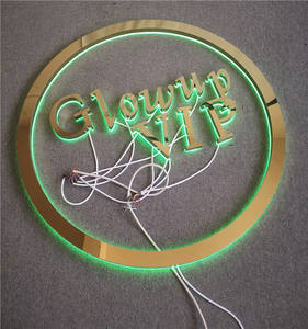 Enseigne Logo Murale d'Intérieur Miroir Doré, Panneau Rétroéclairé par LED RGB, Enseigne 3D Rétroéclairée par LED pour Institut de Beauté - Product Image 2