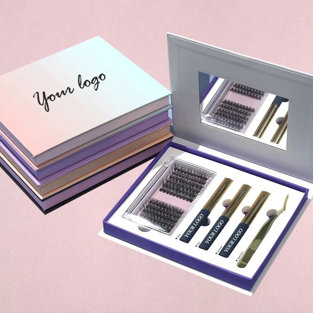 Wimpern verlängerung liefert Wimpernverlängerungs-Kit 3D Individual Cluster Lashes Set