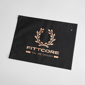 Luxury Custom Rose Gold Logo Print Black <b>Zip</b> Lock <b>Bag</b> Waterproof Beach Outfit Swim Trunks Packaging Zipper <b>Bags</b> for Travel - Product Image 2