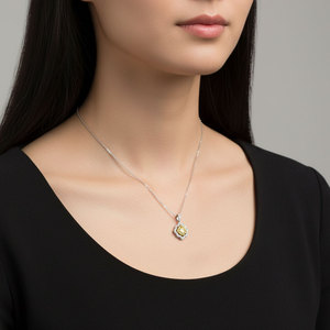 New Collection Exquisite Luxury Yellow Diamonds Handmade Necklace Jewelry 18K <b>Solid</b> <b>Gold</b> Real Natural Diamonds <b>Pendant</b> Necklace - Product Image 1