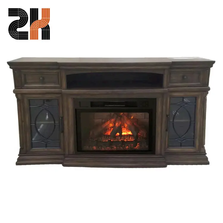 26 Inch Zwart Haard Kachel Indoor Insert 3D Flame Led Elektrische Open Haard Decoratie