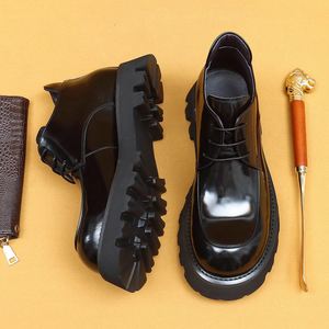 Premium Winter Men's Chelsea <b>Boots</b> Glossy British Business Casual Genuine Leather Thick Sole <b>Slip</b>-<b>On</b> Breathable Ankle <b>Boots</b> - Product Image 2