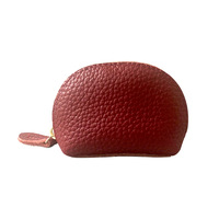 Nouveau simple rétro mini porte-monnaie en peau de vache petit portefeuille femmes en cuir véritable boulette fermeture éclair sac à monnaie